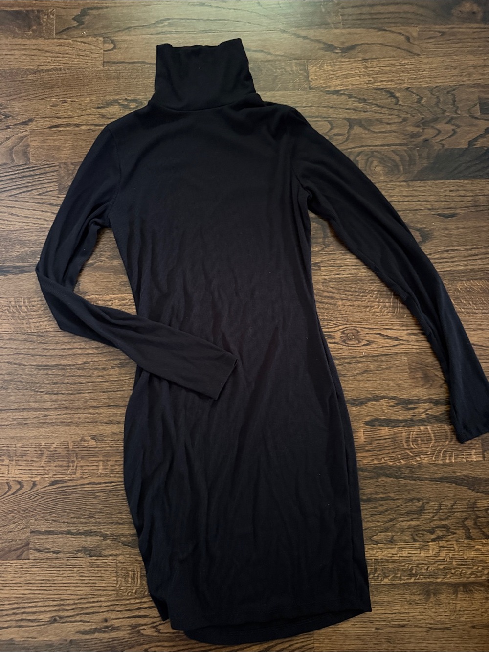 Ribbed Turtleneck Long Sleeve Bodycon Dress